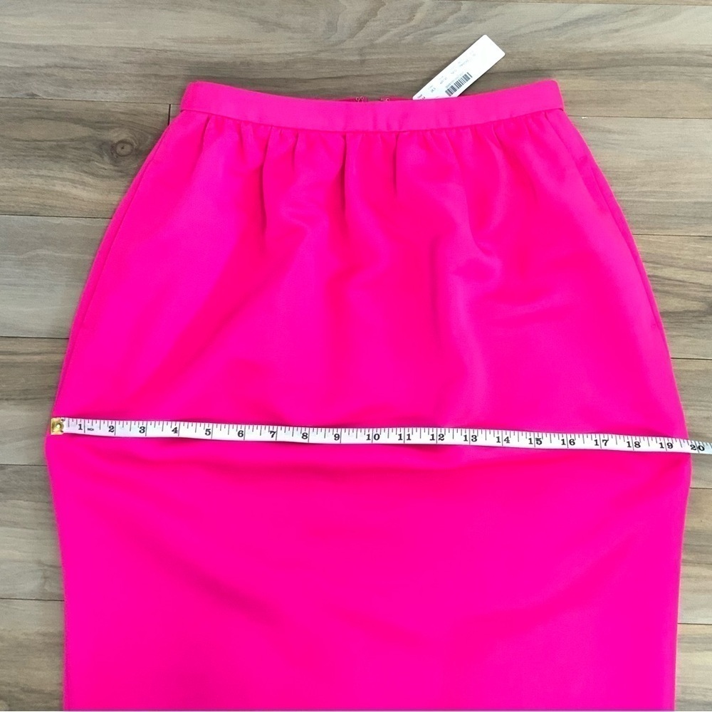 J. Crew Long Pencil Skirt Hot Pink/Neon Fuchsia New With Tags - Picture 5 of 9